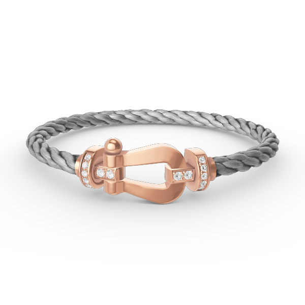 [AM]FORCE LARGE HORSESHOE HALF DIAMOND BRACELET - ROSE GOLD