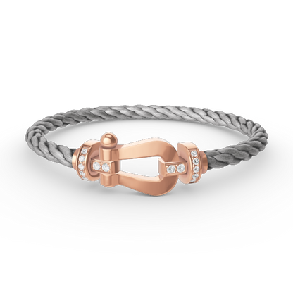 [AM]FORCE LARGE HORSESHOE HALF DIAMOND BRACELET - ROSE GOLD