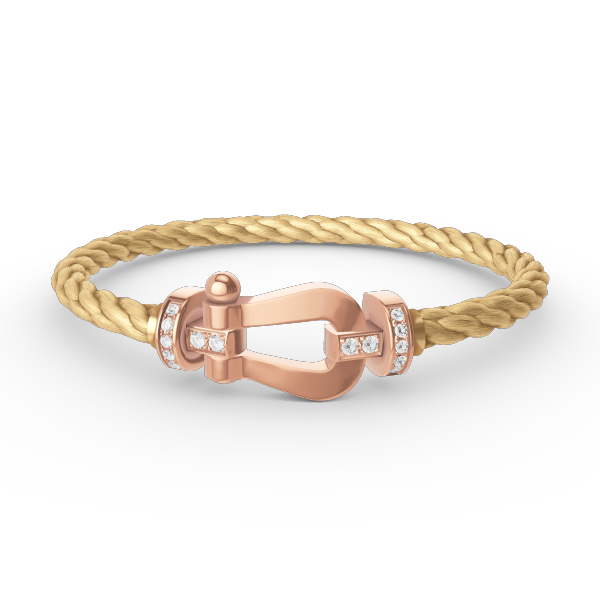 [AM]FORCE LARGE HORSESHOE HALF DIAMOND BRACELET - ROSE GOLD