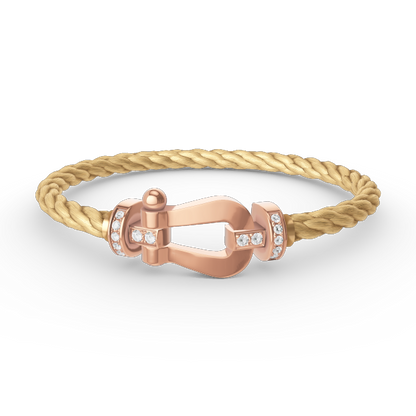 [AM]FORCE LARGE HORSESHOE HALF DIAMOND BRACELET - ROSE GOLD