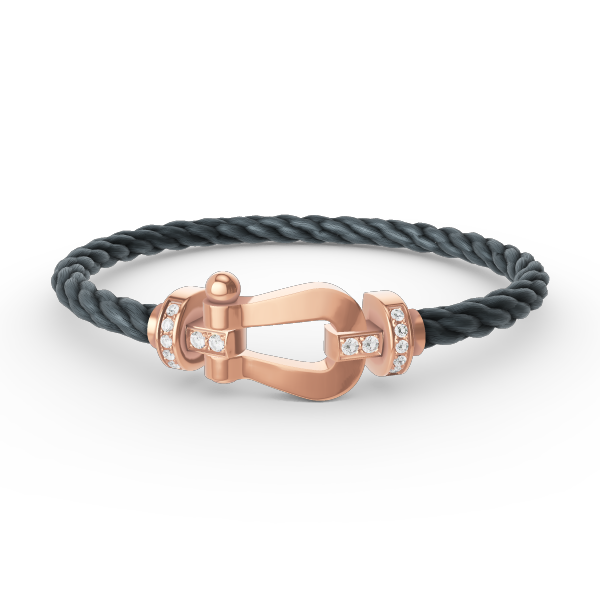 [AM]FORCE LARGE HORSESHOE HALF DIAMOND BRACELET - ROSE GOLD