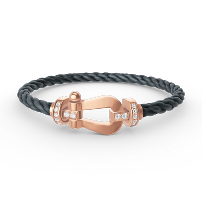 [AM]FORCE LARGE HORSESHOE HALF DIAMOND BRACELET - ROSE GOLD
