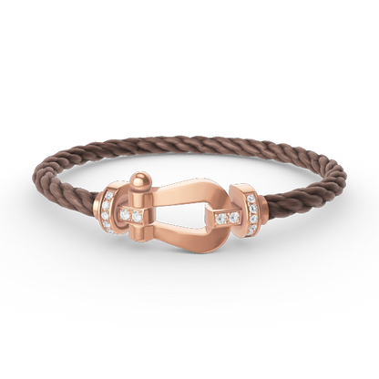 [AM]FORCE LARGE HORSESHOE HALF DIAMOND BRACELET - ROSE GOLD