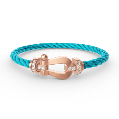 [AM]FORCE LARGE HORSESHOE HALF DIAMOND BRACELET - ROSE GOLD