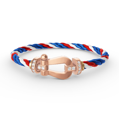 [AM]FORCE LARGE HORSESHOE HALF DIAMOND BRACELET - ROSE GOLD