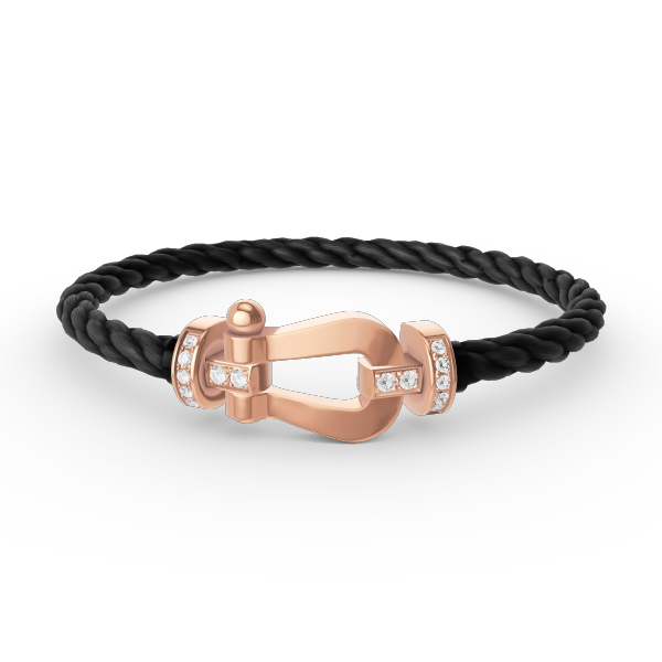 [AM]FORCE LARGE HORSESHOE HALF DIAMOND BRACELET - ROSE GOLD