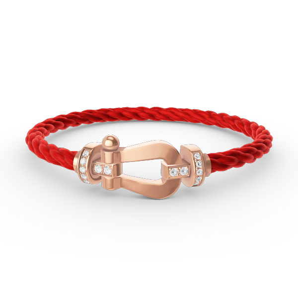 [AM]FORCE LARGE HORSESHOE HALF DIAMOND BRACELET - ROSE GOLD