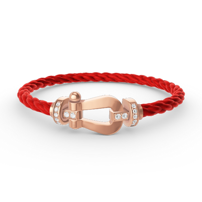 [AM]FORCE LARGE HORSESHOE HALF DIAMOND BRACELET - ROSE GOLD