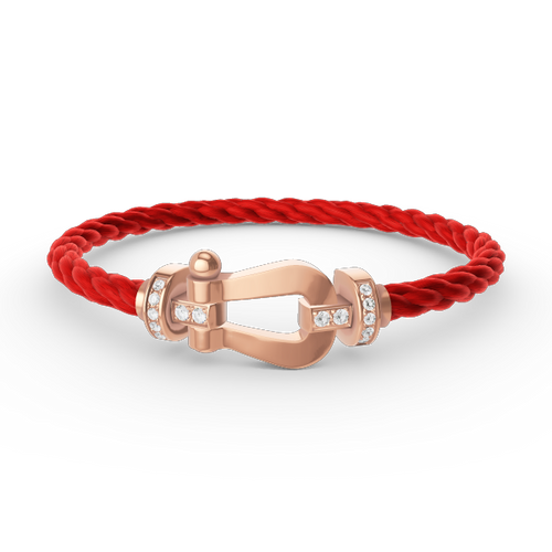 [AM]FORCE LARGE HORSESHOE HALF DIAMOND BRACELET - ROSE GOLD