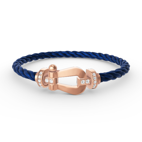 [AM]FORCE LARGE HORSESHOE HALF DIAMOND BRACELET - ROSE GOLD