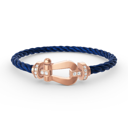 [AM]FORCE LARGE HORSESHOE HALF DIAMOND BRACELET - ROSE GOLD