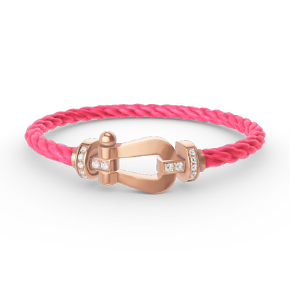[AM]FORCE LARGE HORSESHOE HALF DIAMOND BRACELET - ROSE GOLD