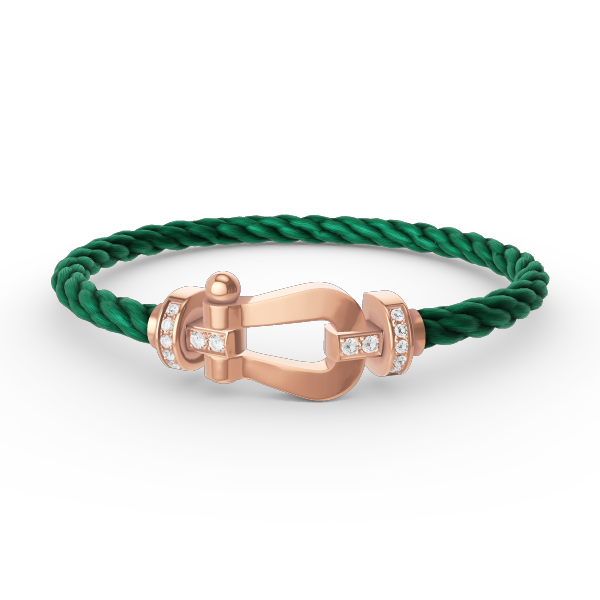 [AM]FORCE LARGE HORSESHOE HALF DIAMOND BRACELET - ROSE GOLD