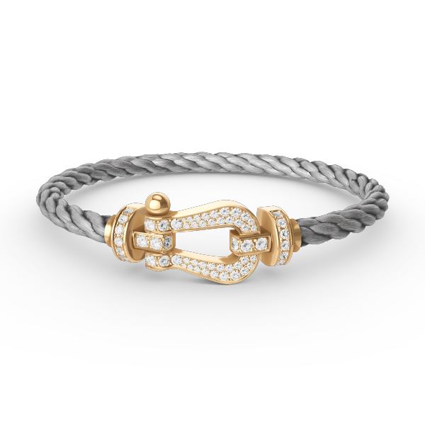 [AM]FORCE LARGE HORSESHOE FULL DIAMOND BRACELET - GOLD