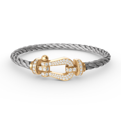 [AM]FORCE LARGE HORSESHOE FULL DIAMOND BRACELET - GOLD