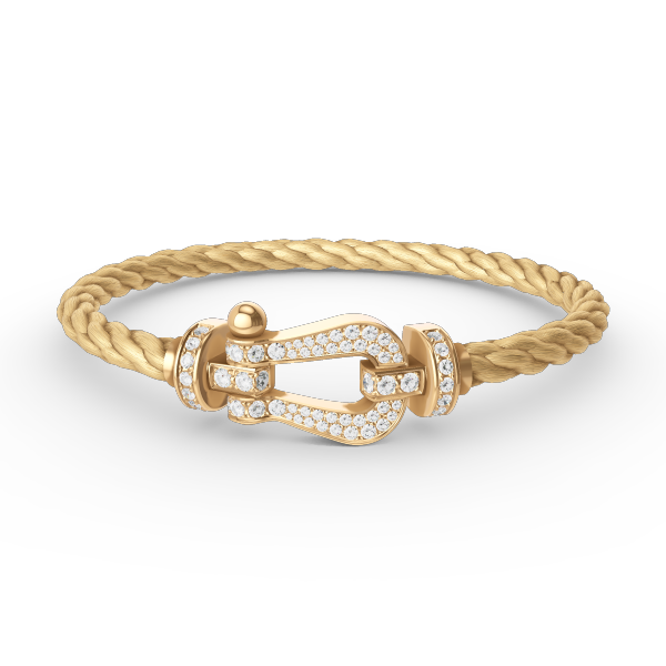 [AM]FORCE LARGE HORSESHOE FULL DIAMOND BRACELET - GOLD