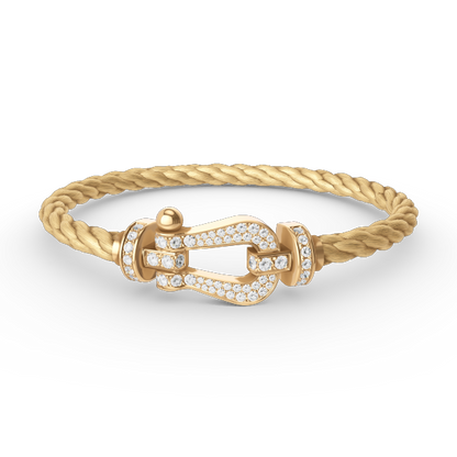 [AM]FORCE LARGE HORSESHOE FULL DIAMOND BRACELET - GOLD