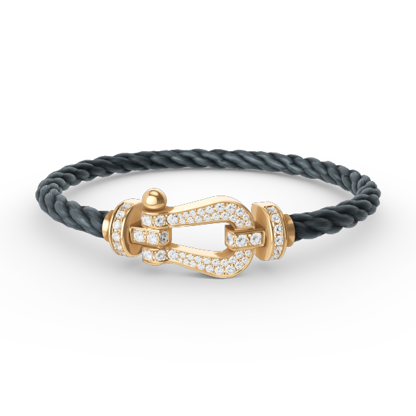 [AM]FORCE LARGE HORSESHOE FULL DIAMOND BRACELET - GOLD
