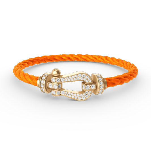 [AM]FORCE LARGE HORSESHOE FULL DIAMOND BRACELET - GOLD