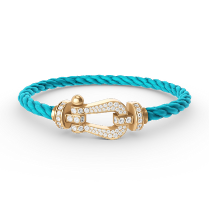 [AM]FORCE LARGE HORSESHOE FULL DIAMOND BRACELET - GOLD