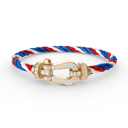 [AM]FORCE LARGE HORSESHOE FULL DIAMOND BRACELET - GOLD