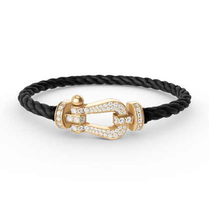 [AM]FORCE LARGE HORSESHOE FULL DIAMOND BRACELET - GOLD