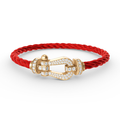 [AM]FORCE LARGE HORSESHOE FULL DIAMOND BRACELET - GOLD