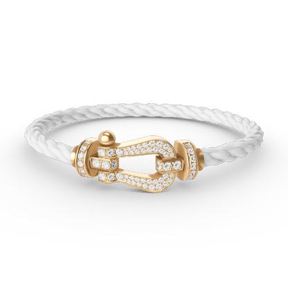 [AM]FORCE LARGE HORSESHOE FULL DIAMOND BRACELET - GOLD