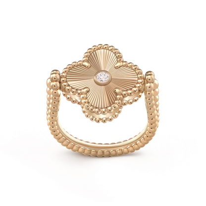 [AM]LUCKY CLOVER GOLD REVERSIBLE RING