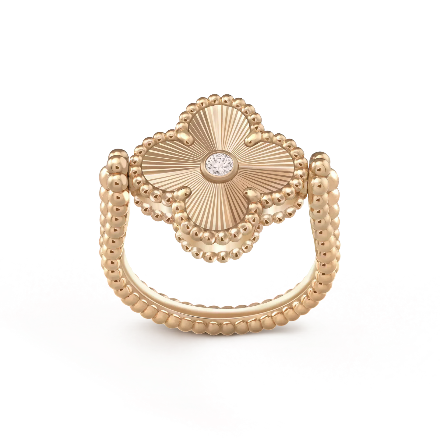 [AM]LUCKY CLOVER ROSE GOLD REVERSIBLE RING