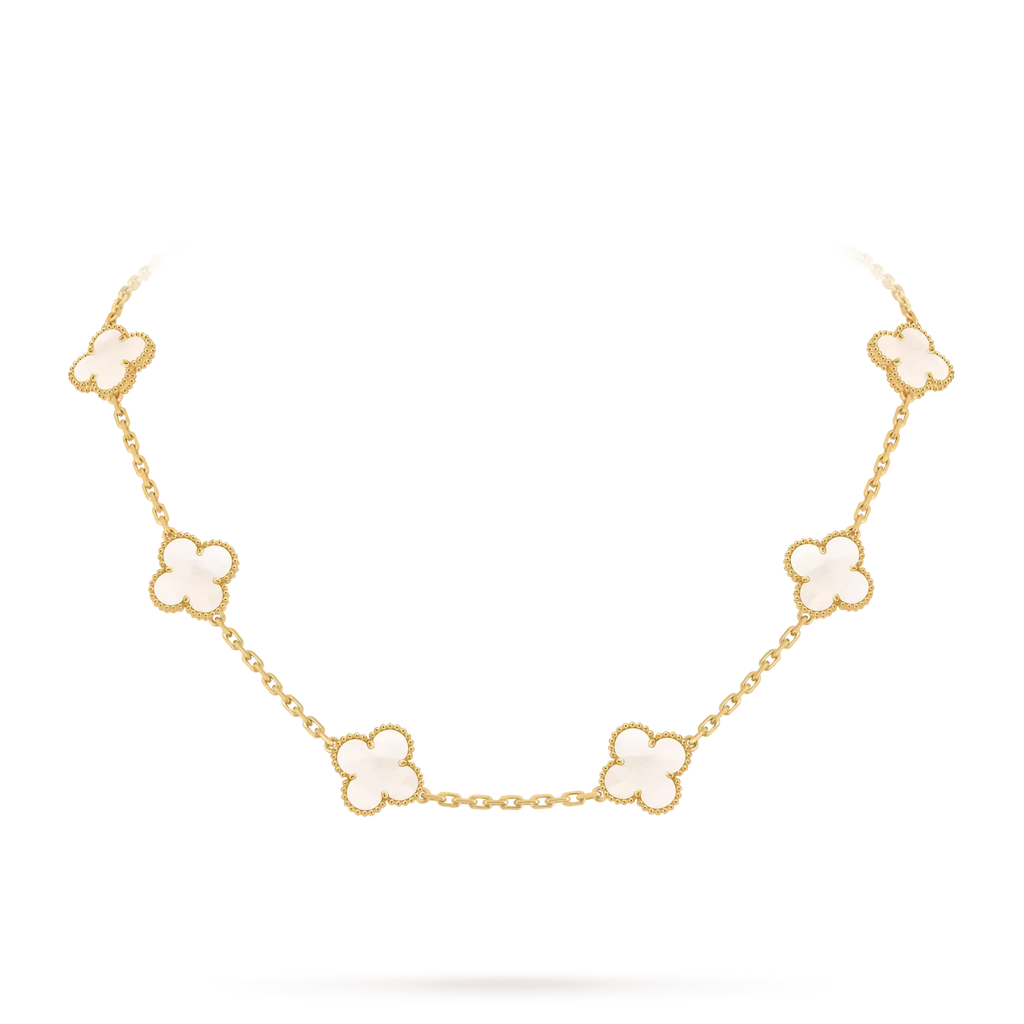 [AM]CLASSIC LUCKY 10-MOTIF CLOVER NECKLACE GOLD COLLECTION