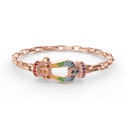 [AM]FORCE LARGE HORSESHOE CLASP METAL BRACELET