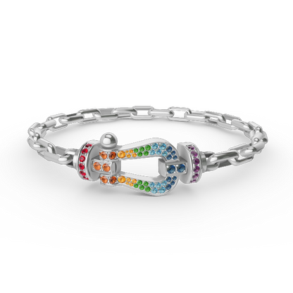 [AM]FORCE LARGE HORSESHOE CLASP METAL BRACELET