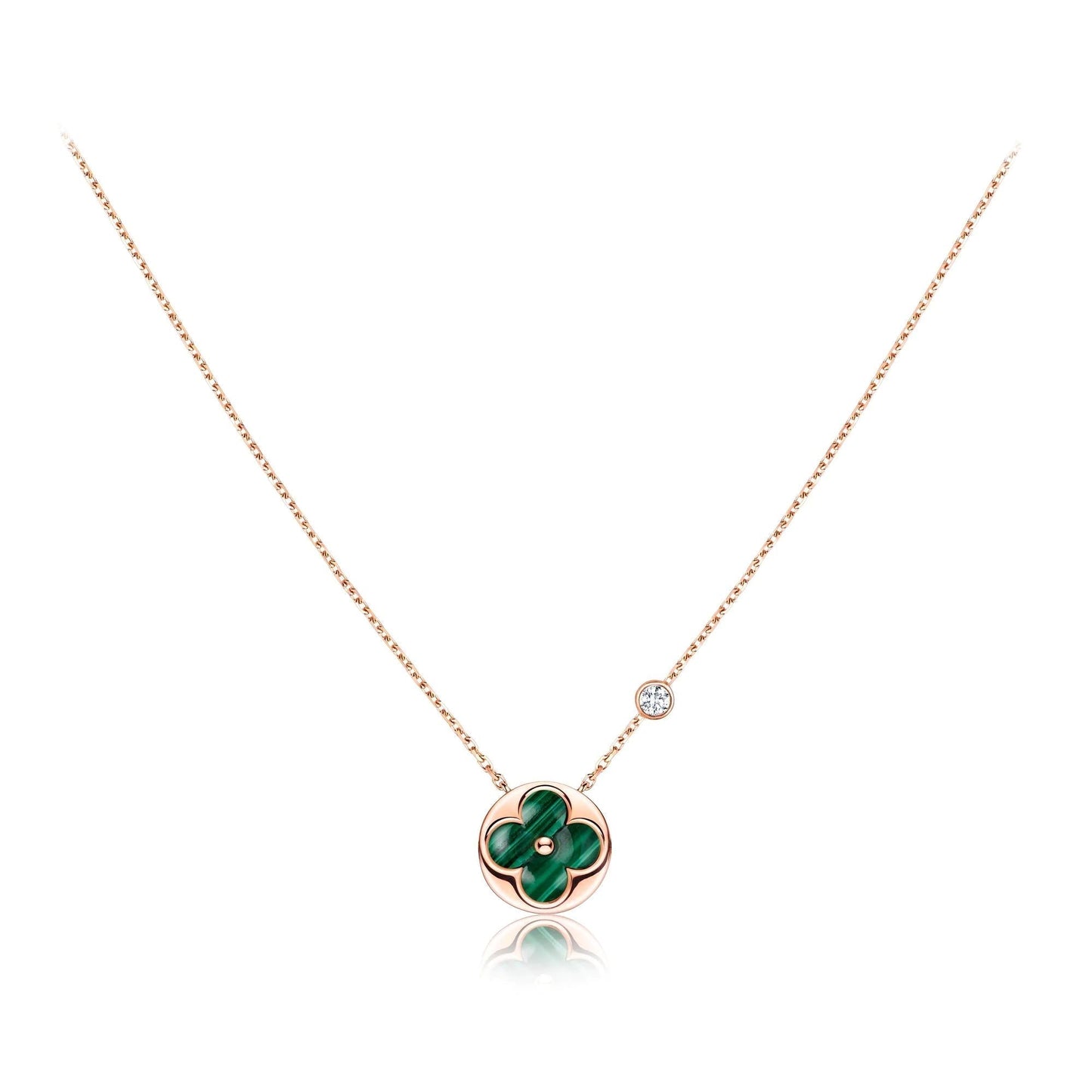 [AM]SUN PEDANT ROSE GOLD 1 DIAMOND NECKLACE