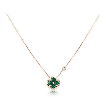 [AM]SUN PEDANT ROSE GOLD 1 DIAMOND NECKLACE