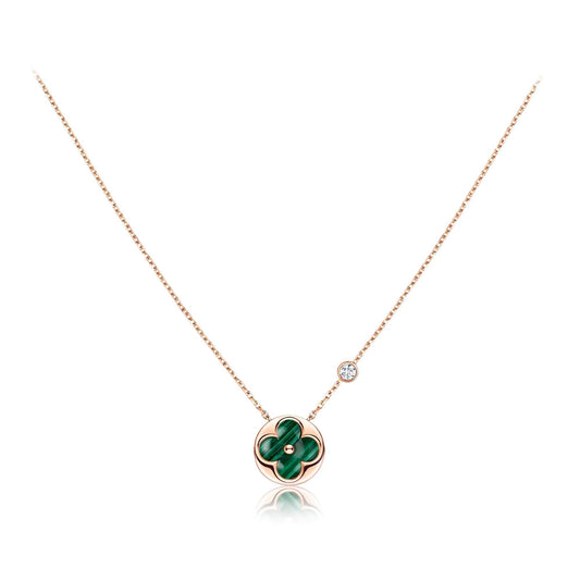 [AM]SUN PEDANT ROSE GOLD 1 DIAMOND NECKLACE