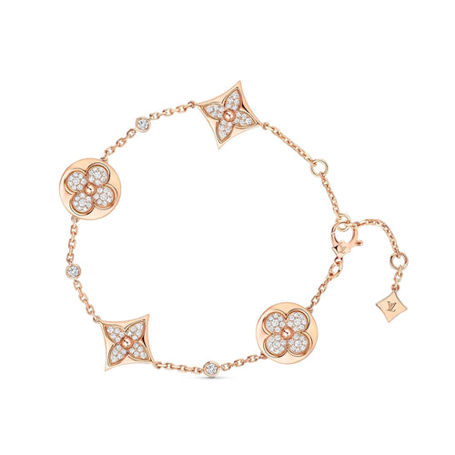 [AM]STAR AND SUN 4 MOTIFS GOLD DIAMONDS BRACELET