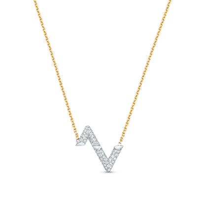 [AM]VOLT SILVER DIAMOND PEDANT NECKLACE