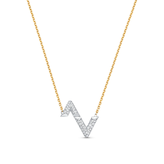 [AM]VOLT SILVER DIAMOND PEDANT NECKLACE