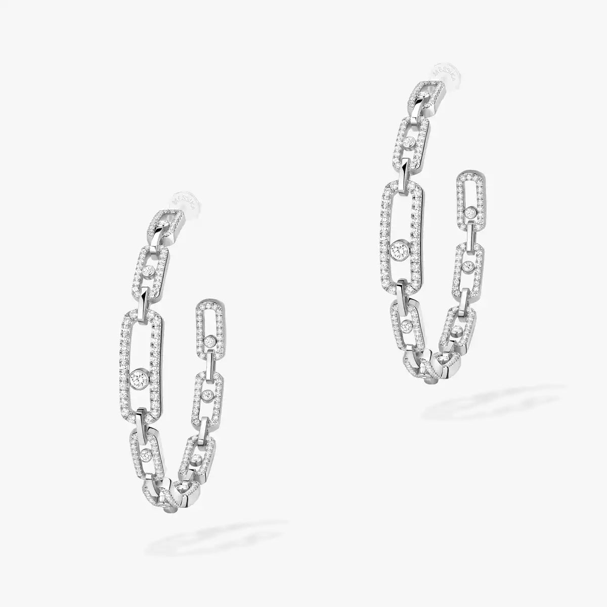[AM]MOVE LINK KINETIC DIAMOND HOOP EARRINGS