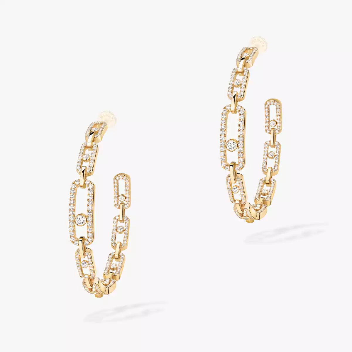 [AM]MOVE LINK KINETIC DIAMOND HOOP EARRINGS