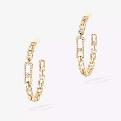 [AM]MOVE LINK KINETIC DIAMOND HOOP EARRINGS