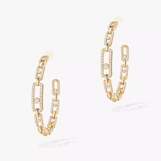 [AM]MOVE LINK KINETIC DIAMOND HOOP EARRINGS