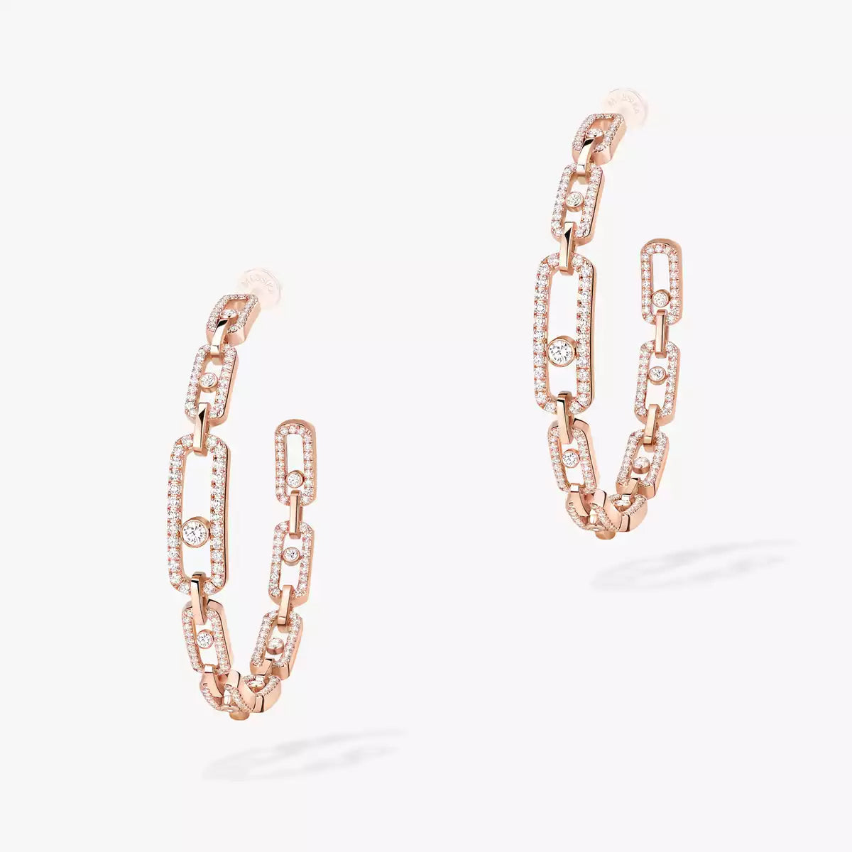 [AM]MOVE LINK KINETIC DIAMOND HOOP EARRINGS
