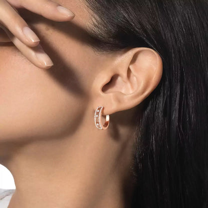[AM]MOVE PAVÉ DIAMOND HOOP EARRINGS