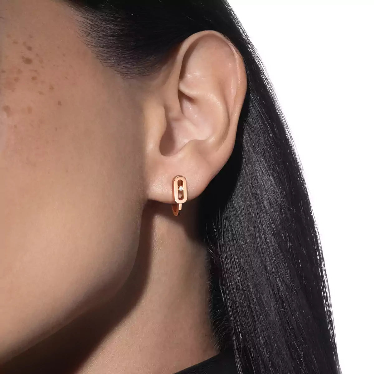 [AM]MOVE CLASSIQUE MINI DIAMOND HOOP EARRINGS