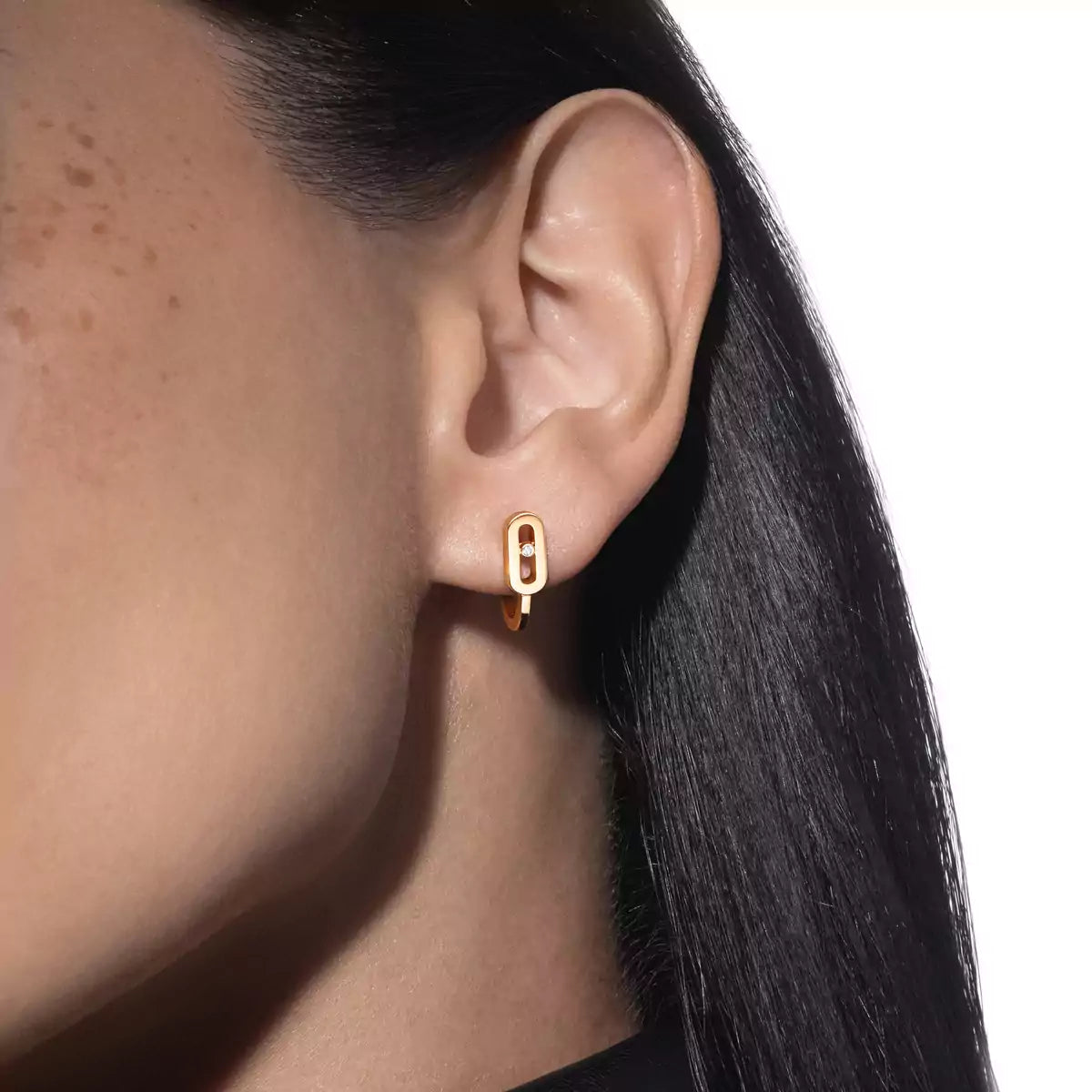 [AM]MOVE CLASSIQUE MINI DIAMOND HOOP EARRINGS