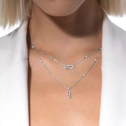 [AM]MOVE UNO 2-ROW PAVÉ NECKLACE
