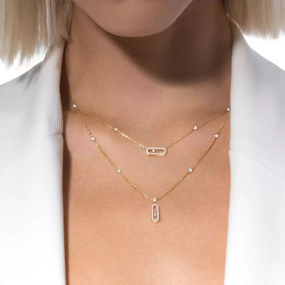 [AM]MOVE UNO 2-ROW PAVÉ NECKLACE
