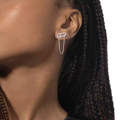 [AM]MOVE UNO ALL DIAMOND STUD EARRINGS